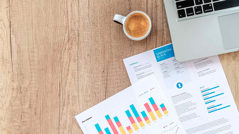 Photo tasse de café et papier entreprise déjà créée VDL Conseil